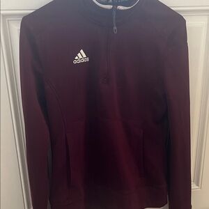 Adidas Burgundy Quarter-Zip Top